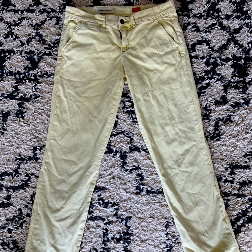 Pilcro and the letterpress soft yellow pants